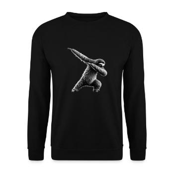 Lustiges Dabbing Faultier Dance Tierliebhaber Dab - Unisex Pullover - Schwarz - Vorne - Alina (178cm) & Michal (187cm)
