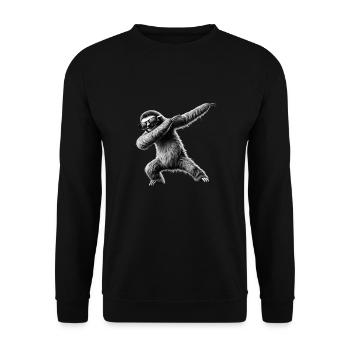 Lustiges Dabbing Faultier Dance Tierliebhaber Dab - Unisex Pullover - Schwarz - Vorne - Alina (178cm) & Michal (187cm)