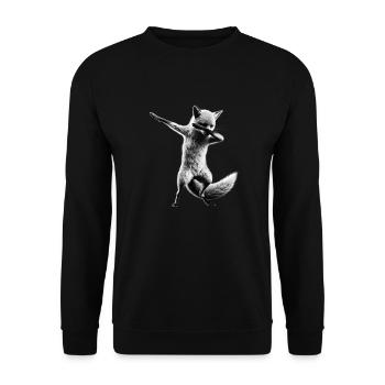 Lustiger Dabbing Fuchs Dance Tierliebhaber Dab - Unisex Pullover - Schwarz - Vorne - Alina (178cm) & Michal (187cm)