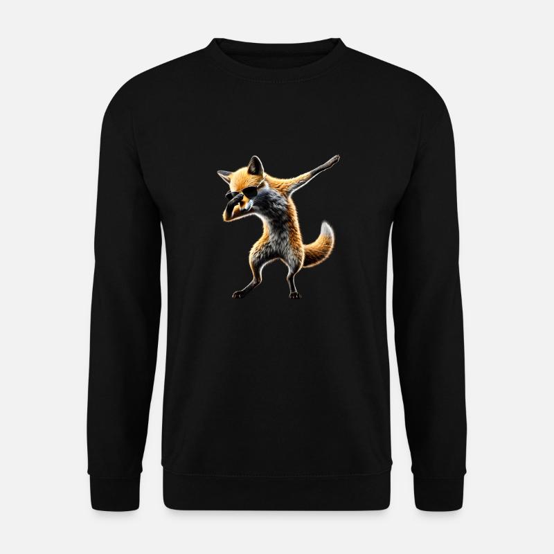 Funny Dabbing Fox Dance Animal Lover Dab - Unisex Sweatshirt - black