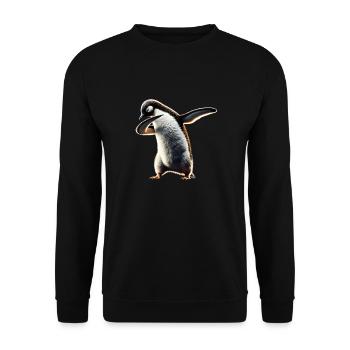 Lustiger Dabbing Pinguin Tanzen Tierliebhaber Dab - Unisex Pullover - Schwarz - Vorne - Alina (178cm) & Michal (187cm)