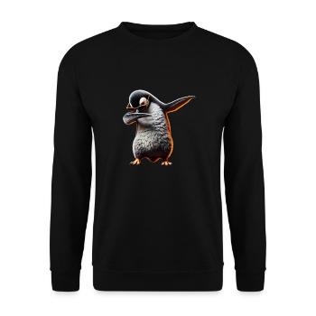 Lustiger Dabbing Pinguin Tanzen Tierliebhaber Dab - Unisex Pullover - Schwarz - Vorne - Alina (178cm) & Michal (187cm)