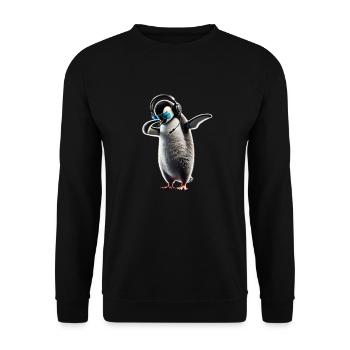 Lustiger Dabbing Pinguin Tanzen Tierliebhaber Dab - Unisex Pullover - Schwarz - Vorne - Alina (178cm) & Michal (187cm)
