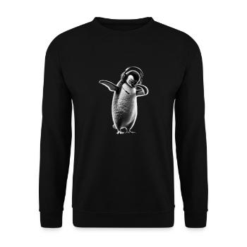 Lustiger Dabbing Pinguin Tanzen Tierliebhaber Dab - Unisex Pullover - Schwarz - Vorne - Alina (178cm) & Michal (187cm)