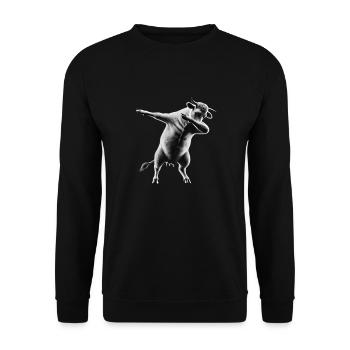 Funny Dabbing Cow Dancing Animal Lover Dab Animals - Unisex Sweatshirt - black - Front - Alina (178cm) & Michal (187cm)