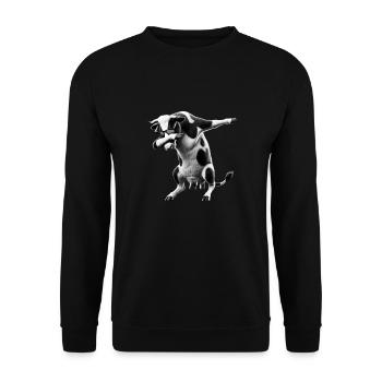 Funny Dabbing Cow Dancing Animal Lover Dab Animals - Unisex Sweatshirt - black - Front - Alina (178cm) & Michal (187cm)