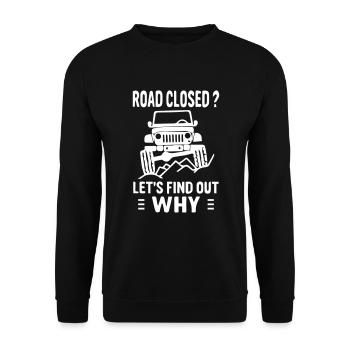 Découvrons pourquoi jeep 4x4 drôle - Sweat-shirt Unisexe - noir - Devant - Alina (178cm) & Michal (187cm)
