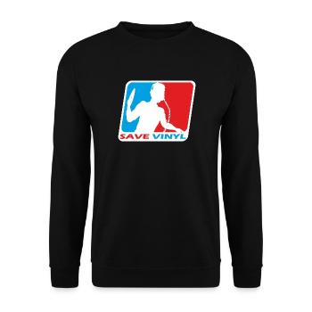 Deejay - Save Vinyl - Unisex Sweatshirt - black - Front - Alina (178cm) & Michal (187cm)