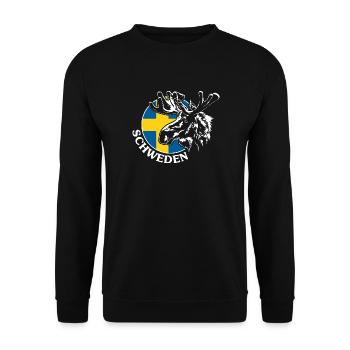 SVERIGE Elch Schweden Tier Wildnis Wilsigns - Unisex Pullover - Schwarz - Vorne - Alina (178cm) & Michal (187cm)