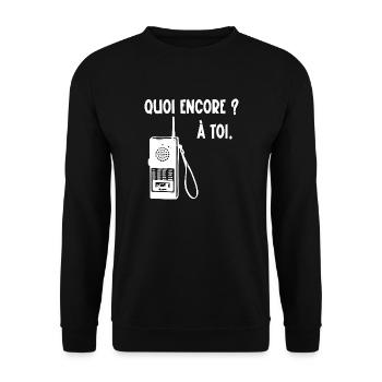 quoi encore - Sweat-shirt Unisexe - noir - Devant - Alina (178cm) & Michal (187cm)