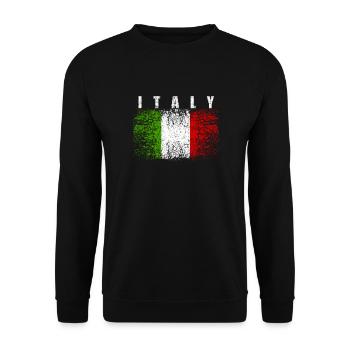 Italien Flagge 008 AllroundDesigns - Unisex Pullover - Schwarz - Vorne - Alina (178cm) & Michal (187cm)