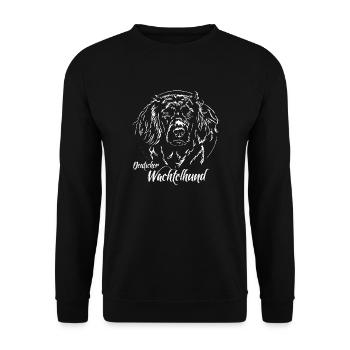 DEUTSCHER WACHTELHUND Jagdhunde Jagdhund Wilsigns - Unisex Pullover - Schwarz - Vorne - Alina (178cm) & Michal (187cm)