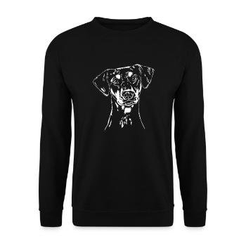 GERMAN PINSCHER Dog Dogs Wilsigns - Unisex Sweatshirt - black - Front - Alina (178cm) & Michal (187cm)