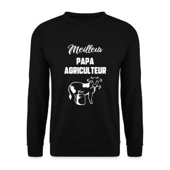 Meilleur papa agriculteur - Sweat-shirt Unisexe - noir - Devant - Alina (178cm) & Michal (187cm)
