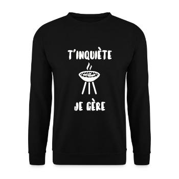 T’inquiète je gère - Sweat-shirt Unisexe - noir - Devant - Alina (178cm) & Michal (187cm)