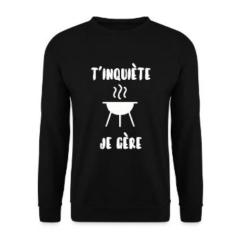 T’inquiète je gère - Sweat-shirt Unisexe - noir - Devant - Alina (178cm) & Michal (187cm)