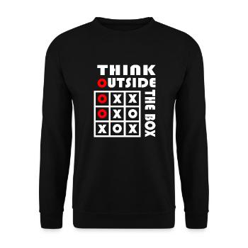 Pensez hors des sentiers battus cadeau geek - Sweat-shirt Unisexe - noir - Devant - Alina (178cm) & Michal (187cm)