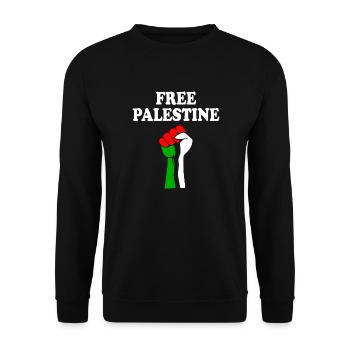 Free palestine - Unisex Pullover - Schwarz - Vorne - Alina (178cm) & Michal (187cm)