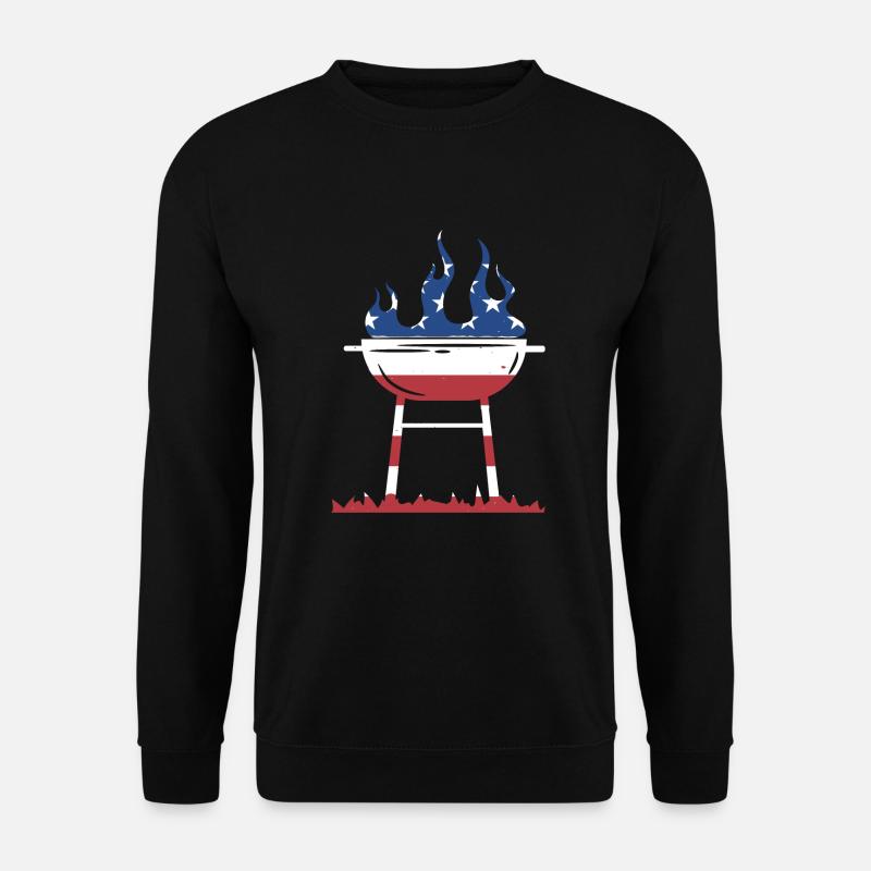 Griller Drapeau Américain Grillades - Sweat-shirt Unisexe - noir