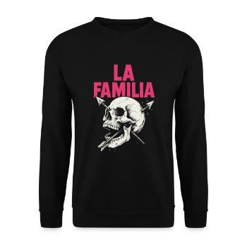 La Familia – crâne avec esthétique de tatouage - Sweat-shirt Unisexe - noir - Devant - Alina (178cm) & Michal (187cm)