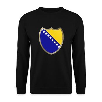 Bosnia (Bosnien_Wappen) - Unisex Sweatshirt - black - Front - Alina (178cm) & Michal (187cm)