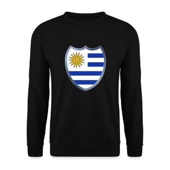 Uruguay (Coat of Arms) - Unisex Sweatshirt - black - Front - Alina (178cm) & Michal (187cm)