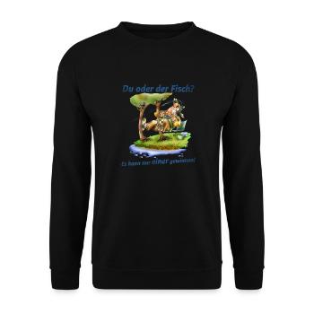 Es kann nur einer gewinnen - Unisex Pullover - Schwarz - Vorne - Alina (178cm) & Michal (187cm)