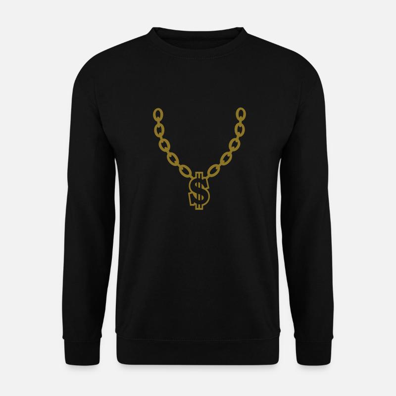 Kette mit Dollarzeichen - Unisex Pullover - Schwarz