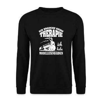 Modelleisenbahn - Unisex Pullover - Schwarz - Vorne - Alina (178cm) & Michal (187cm)