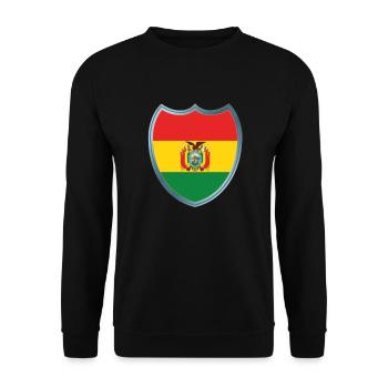 Bolivia (Bolivien_Wappen) - Unisex Pullover - Schwarz - Vorne - Alina (178cm) & Michal (187cm)