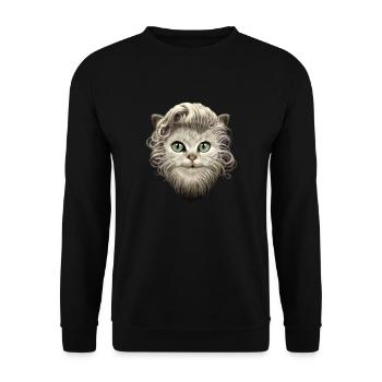 BEARDED CAT - Unisex Sweatshirt - black - Front - Alina (178cm) & Michal (187cm)