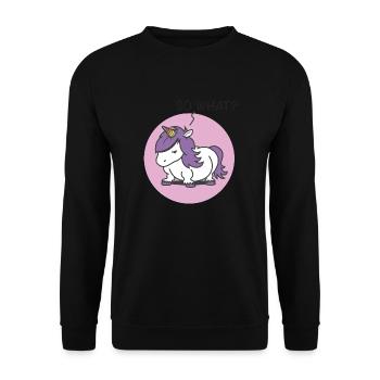 Dickes Einhorn – so what? - Unisex Pullover - Schwarz - Vorne - Alina (178cm) & Michal (187cm)
