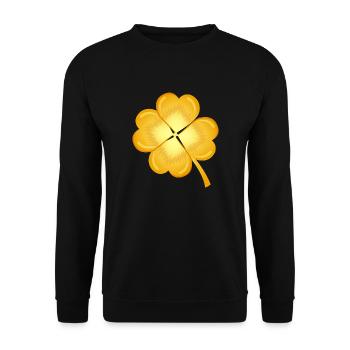 Kleeblatt Gold - Unisex Pullover - Schwarz - Vorne - Alina (178cm) & Michal (187cm)