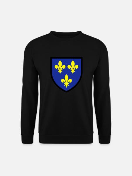 Blason Ile de France (T) - Sweat-shirt Unisexe - noir