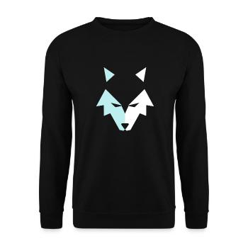 Lowboly Abstrakter Wolf, Vater des besten Freundes - Unisex Pullover - Schwarz - Vorne - Alina (178cm) & Michal (187cm)