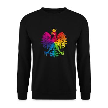 Rainbow eagle 2 - Unisex Sweatshirt - black - Front - Alina (178cm) & Michal (187cm)