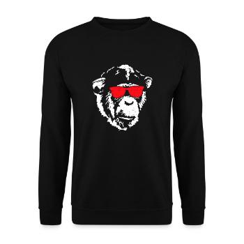 Monkey with red sunglasses - Unisex Sweatshirt - black - Front - Alina (178cm) & Michal (187cm)