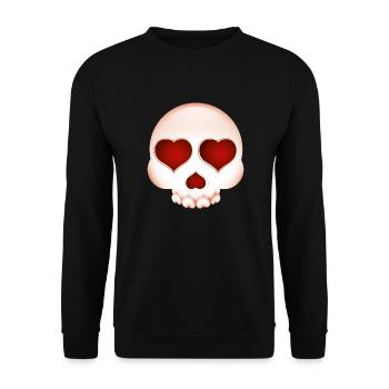 Smiley Skull - Unisex Sweatshirt - black - Front - Alina (178cm) & Michal (187cm)