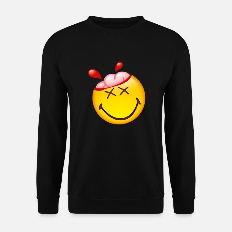 Smiley Glossy Happy Brain - Sweat-shirt Unisexe - noir
