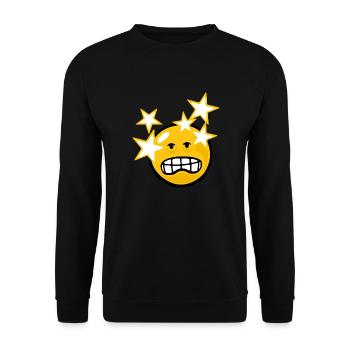 Smiley Hangover - Unisex Sweatshirt - black - Front - Alina (178cm) & Michal (187cm)