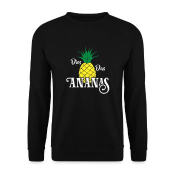 Dies das Ananas (white) - Unisex Pullover - Schwarz - Vorne - Alina (178cm) & Michal (187cm)