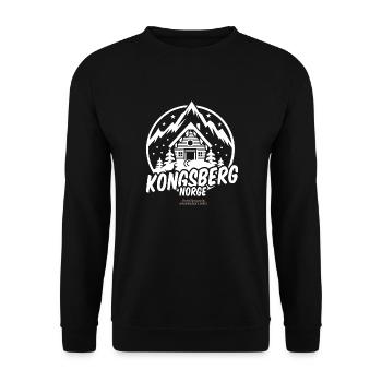 Kongsberg Norge Ski Resort Lettering and Ski Hut - Unisex Sweatshirt - black - Front - Alina (178cm) & Michal (187cm)
