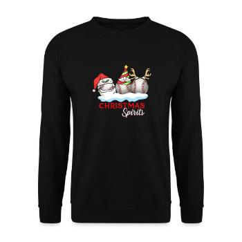 Weihnachtsstimmung Baseball - Unisex Pullover - Schwarz - Vorne - Alina (178cm) & Michal (187cm)