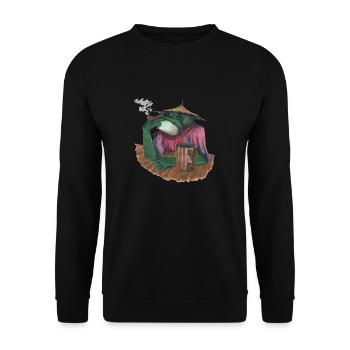 Smoking frog in the tabern - Unisex Sweatshirt - black - Front - Alina (178cm) & Michal (187cm)