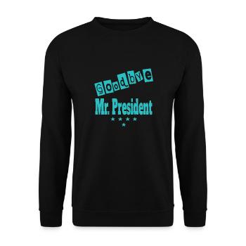 Président. Au revoir Monsieur le Président - Sweat-shirt Unisexe - noir - Devant - Alina (178cm) & Michal (187cm)