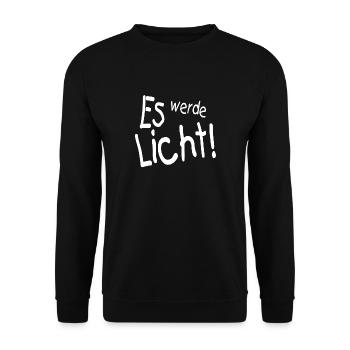 es werde Licht - Unisex Pullover - Schwarz - Vorne - Alina (178cm) & Michal (187cm)