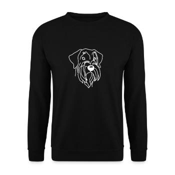 Riesenschnauzer Schnauzer SHIRT HUND Love Herz - Unisex Pullover - Schwarz - Vorne - Alina (178cm) & Michal (187cm)
