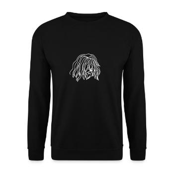 dogshirt tibet terrier dessin chien tête de chien - Sweat-shirt Unisexe - noir - Devant - Alina (178cm) & Michal (187cm)