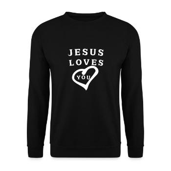 Jesus - Unisex Sweatshirt - black - Front - Alina (178cm) & Michal (187cm)