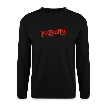 ausgemustert angeschrieben stempel stigma - Unisex Pullover - Schwarz - Vorne - Alina (178cm) & Michal (187cm)